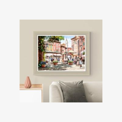 Dunelm Artko Summer Courtyard Cafe Framed Print
