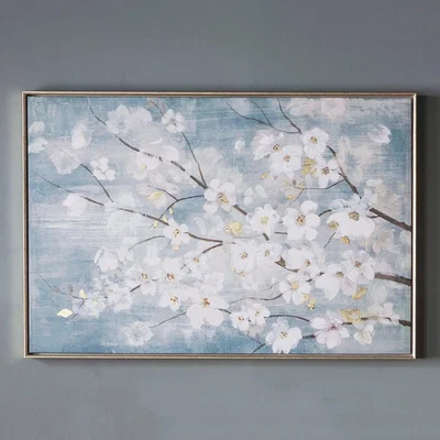 Dunelm April Blossom Framed Art Blue