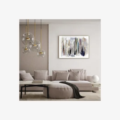 Dunelm Cedar & Sage Integrity Abstract Framed Canvas Gold