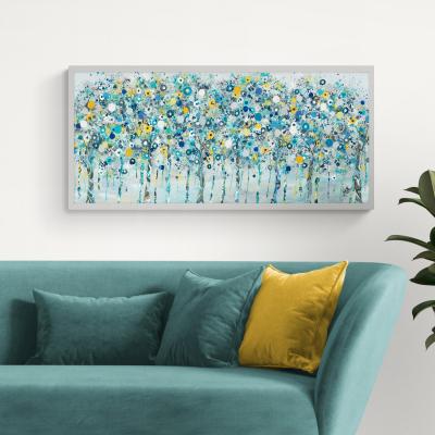 Dunelm Beyond The Trees by Sara Otter Framed Print Teal (Blue)