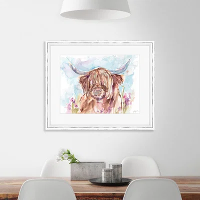 Dunelm The Art Group Highland Cow Framed Print Brown
