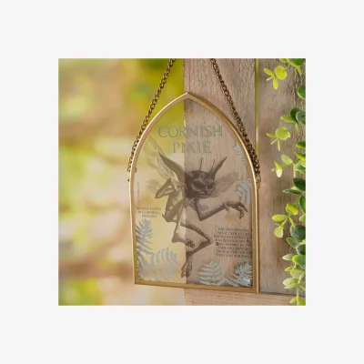 Dunelm Harry Potter Herbology Cornish Pixie Arched Glass Hanging Plaque