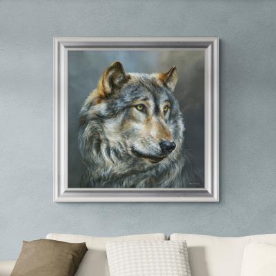 Dunelm Wistful Wolf by Dina Perejogina Framed Print Natural