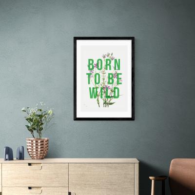 Dunelm East End Prints Born To Be Wild Framed Print Green