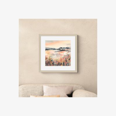 Dunelm Peach Hills and Hedgerows Framed Print MultiColoured