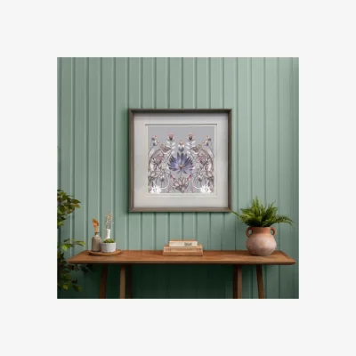 Dunelm Nut Oswai Violet Framed Print Brown