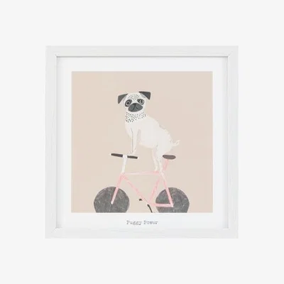 Dunelm Cedar & Sage Puggy Power Framed Print