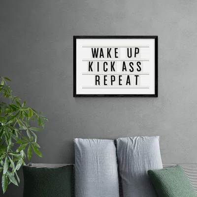 Dunelm East End Prints Kick Ass Repeat Print Black and white