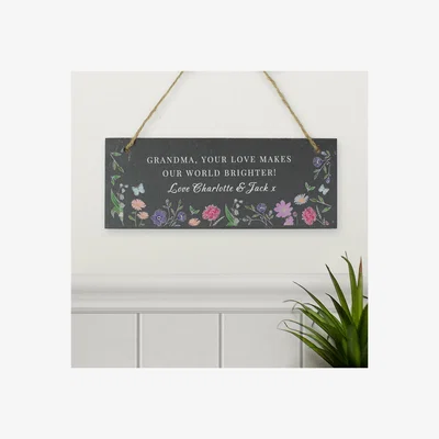 Dunelm Personalised Wild Flowers Slate Garden Sign