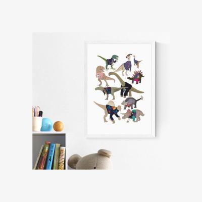 Dunelm East End Prints Dinosaurs in 80s Jumpers by Hanna Melin Print
