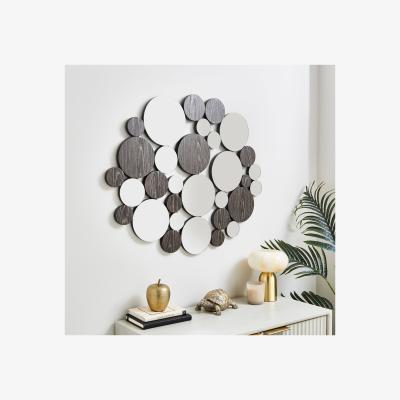 Dunelm Monochrome Circles Mirrored Wall Art