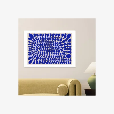Dunelm East End Prints One Hundred Leaved Landscape Blue Framed Print