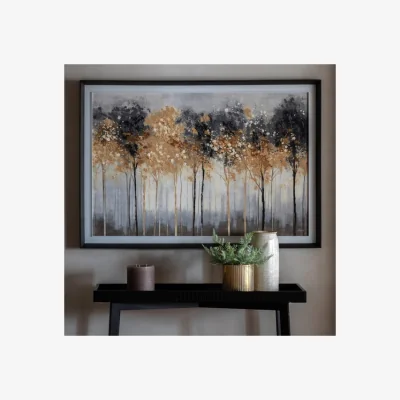 Dunelm Cedar and Sage Textured Light Framed Canvas