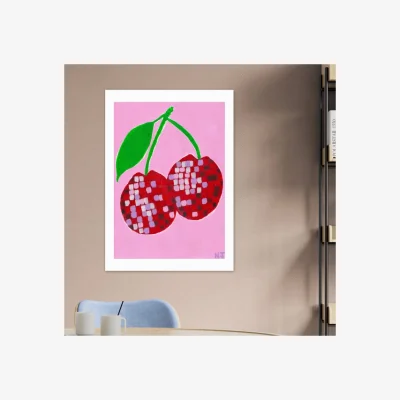 Dunelm East End Prints Disco Cherry Framed Print