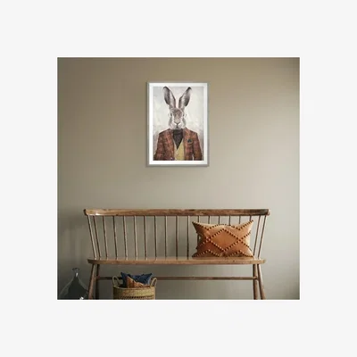 Dunelm Cedar & Sage Hartley Hare Framed Print Grey