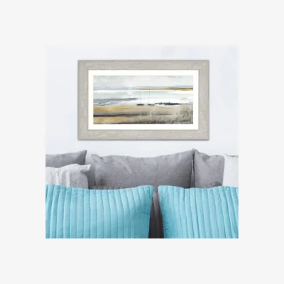 Dunelm Golden Surf by Adelene Fletcher Framed Print Grey