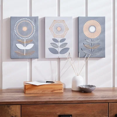 Dunelm Elements Ochre and Grey Canvas Grey and Yellow