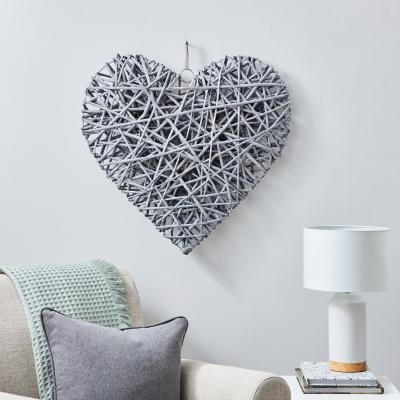 Dunelm Large Wicker Heart Grey