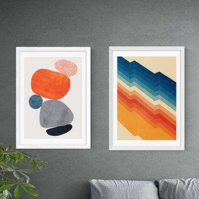 Dunelm Set of 2 East End Prints Retro Abstract Prints MultiColoured