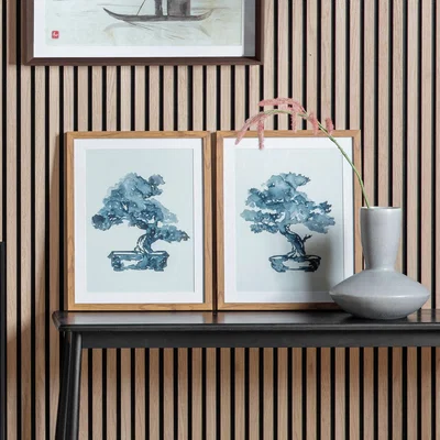 Dunelm Set of 2 Idris Ink Abstract Framed Art MultiColoured