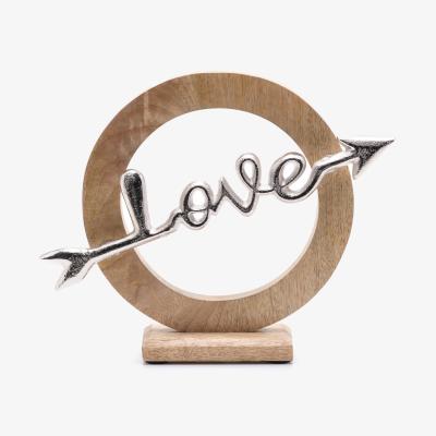Dunelm Hestia Love Arrow Wood and Metal Ornament