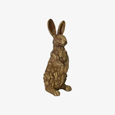 Dunelm Driftwood Resin Rabbit Ornament Light Brown