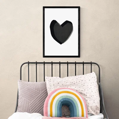 Dunelm East End Prints Black Heart Print Black/white