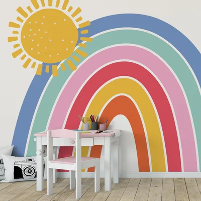 Dunelm Rainbow Mural MultiColoured