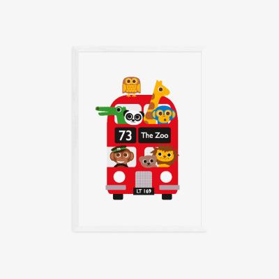 Dunelm East End Prints Dicky Bird - London Bus Zoo Print MultiColoured