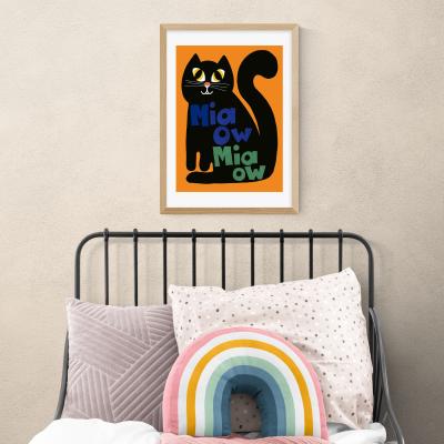 Dunelm East End Prints Miaow Miaow Cat Print MultiColoured