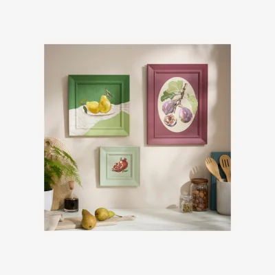 Dunelm Set Of 3 Food Handpainted Wall Art