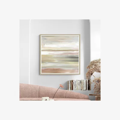 Dunelm Sunset Tide Framed Print Natural