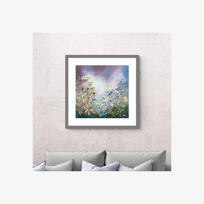 Dunelm Cornflower Blue Framed Print Blue