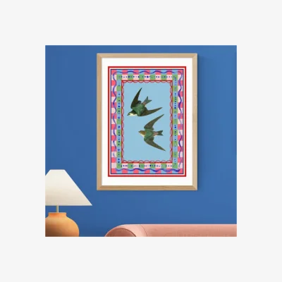 Dunelm East End Prints Birdframe Swallows Print