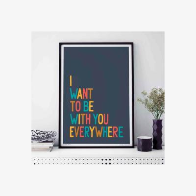 Dunelm Sketchbook Design I Want to be With You Everywhere Framed Print
