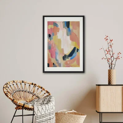 Dunelm Lucy Donovan Art Willow Print Pink/Blue/Yellow