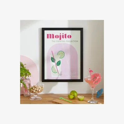 Dunelm Mojito Cocktail Framed Print MultiColoured