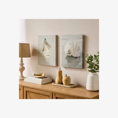 Dunelm Set of 2 Shells Framed Canvases