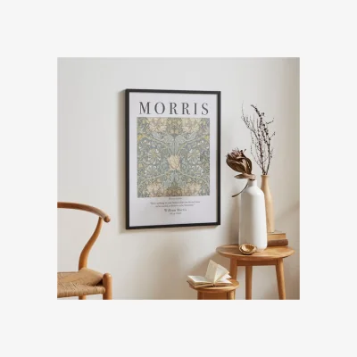 Dunelm Honeysuckle by William Morris Framed Print Black