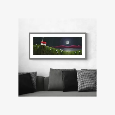 Dunelm Glimmering Night Framed Print MultiColoured