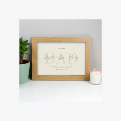 Dunelm Personalised Message A4 Landscape Oak Framed Print Natural