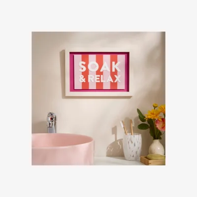 Dunelm Soak & Relax Striped Framed Print