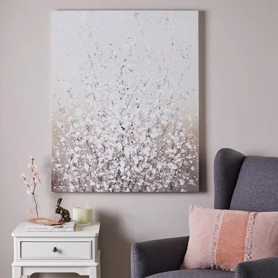 Dunelm Abstract Blossom Canvas Natural