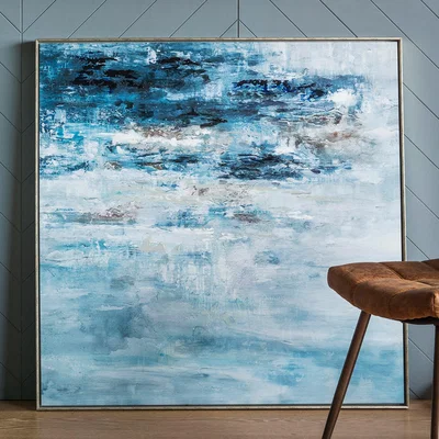 Dunelm Ocean Sea Storm Framed Art Blue