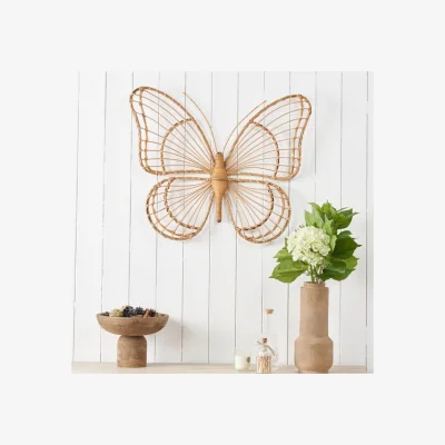 Dunelm Natural Rattan Butterfly Wall Art