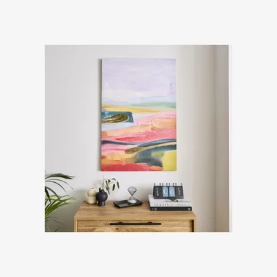 Dunelm Bright Abstract Landscape Canvas