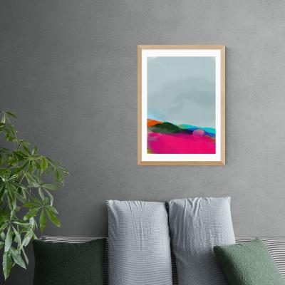 Dunelm East End Prints Red Poppies Field Abstract III Framed Print MultiColoured