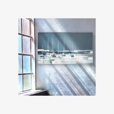Dunelm Side By Sabrina Roscino Framed Canvas Grey