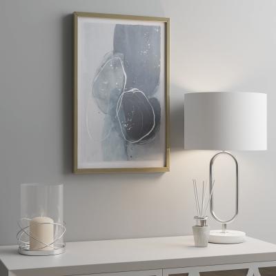 Dunelm Blue Abstract Circles Framed Print Blue