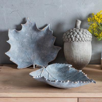 Dunelm Weathered Grey Birch Leaf Ornament Grey